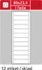 Tabelační etikety s vodící drážkou - 89 x 23,4 mm jednořadé 6000 etiket / 500 skladů