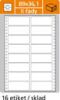 Tabelační etikety s vodící drážkou - 89 x 36,1 mm dvouřadé 8000 etiket / 500 skladů