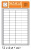 Print etikety A4 pro laserový a inkoustový tisk - 52,5 x 21,2 mm (52 etiket / arch)