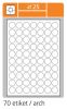 Print etikety A4 pro laserový a inkoustový tisk - kulaté průměr 25 mm ( 70 etiket / arch)