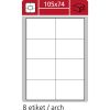 Print etikety A4 PLUS pro laserový a inkoustový tisk - 105 x 74 mm (8 etiket / arch)