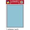 Print etikety A4 pro laserový a inkoustový tisk - 210 x 297 mm (1 etiketa/ arch) modrá