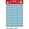 Print etikety A4 pro laserový a inkoustový tisk - 70 x 36 mm (24 etiket/ arch) modrá