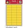 Print etikety A4 pro laserový a inkoustový tisk - 70 x 36 mm (24 etiket/ arch) žlutá