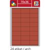 Print etikety A4 pro laserový a inkoustový tisk - 70 x 36 mm (24 etiket/ arch) červená