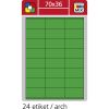 Print etikety A4 pro laserový a inkoustový tisk - 70 x 36 mm (24 etiket/ arch) zelená