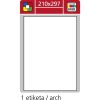 Print etikety A4 pro laserový a inkoustový tisk / 30 archů - 210 x 297 mm (1 etiketa / arch)