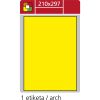 Print etikety A4 pro laserový tisk - fluorescentní - 210 x 297 mm (1 etiketa / arch) fluorescentní žlutá