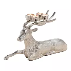 Adventní svícen kovový 27 cm na čajové svíčky - jelen