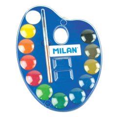 Milan  Akvarelové barvy MILAN 12ks + štětec