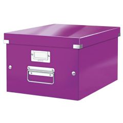 Archivační krabice, A4, lakový lesk, LEITZ Click&Store, fialová