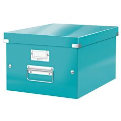 Archivační krabice, A4, lakový lesk, LEITZ Click&Store, ledově modrá