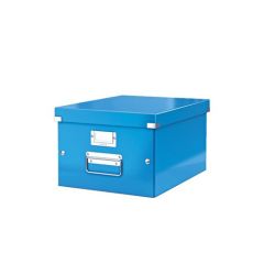 Archivační krabice CLICK&STORE, A4, lakový lesk, modrá