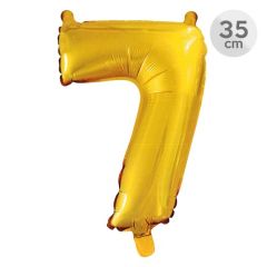 Balón narozeninový 35 cm - číslo 7, zlatý