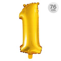 Balón narozeninový 76 cm - číslo 1, zlatý