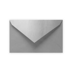 Barevná obálka 120 x 195 mm, perleťová stříbrná 6ks