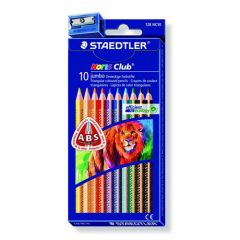 Barevné tužky, trojúhelníkové, hrubé, STAEDTLER Noris Club, 10 různých barev