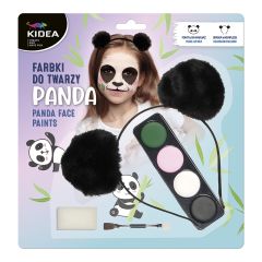 KIDEA  Barvy na obličej PANDA - 4 barvy + štětec a čelenku (sada)