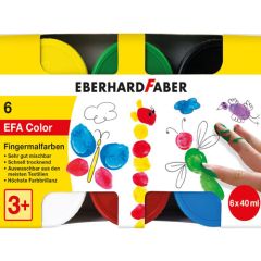 EFA  Barvy prstové 40 ml - sada 6 základních barev