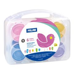 Milan  Barvy vodové prstové MILAN - 6 metalických barev, 100 ml
