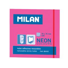 Blok lep NEON MILAN 76 x 76 mm růžový