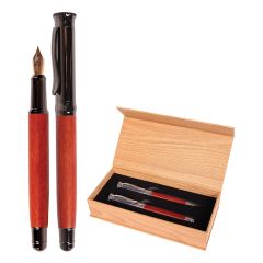 Cresco  Bombičkové + kuličkové pero IMPRESSIVE - sada v krabičce (imitace světlého dřeva)
