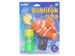 Bublifukovač ryba 13cm na setrvačník na kartě