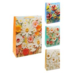 JUNIOR  Dárková taška 2049 Flowers, velikost S 18 x 10 x 23 cm (mix 4 vzorů)