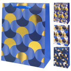 Dárková taška, illusions/metallic, L (41,5x30x12 cm) - mix 4 designy