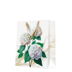 Dárková taška kraft large 26,5x33,5x13 cm Romantic White Hydrangeas