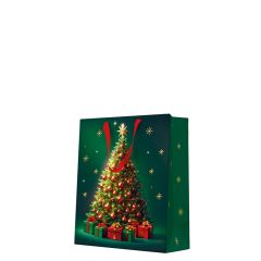 Dárková taška stredne velká - Classic Christmas tree 20x10x25 cm