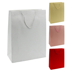 JUNIOR  Dárková taška třpytivá, velikost M 26x10x32 cm (mix 4 barev)