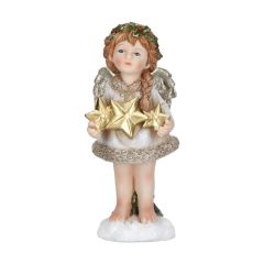Dekorace - figurka Anděla s hvězdičkami 22 cm s LED světlem