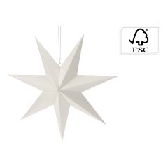 Dekorace - hvězda 60 cm bílá, papírová