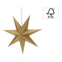 Dekorace - hvězda 60 cm zlatá, papírová
