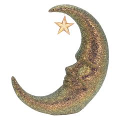 Dekorace - Měsíc Glitter 25 cm zlatý, mix / 1ks