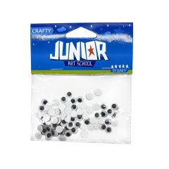 JUNIOR-ST  Dekorace pohyblivé oči 7 mm, sada 70 ks, samolepící