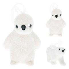 Dekorace - Tučňák / Polární Medvěd 6 cm, bílý