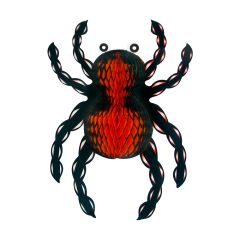 JUNIOR  Dekorace Velký papírový pavouk, závěsný, 23 x 33 cm, Halloween