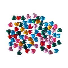 Dekorační kamínky Srdíčka mix barev, sada 200 ks