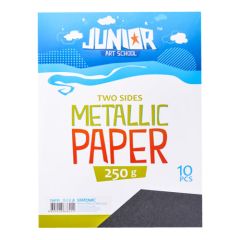 JUNIOR-ST  Dekorační papír A4 10 ks černý metallic 250 g