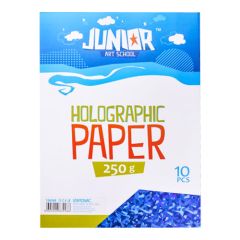 Dekorační papír A4 10 ks modrý holografický 250 g