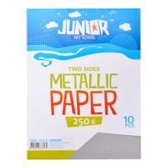 JUNIOR-ST  Dekorační papír A4 10 ks stříbrný metallic 250 g