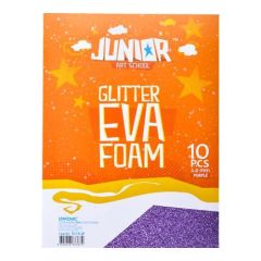 Dekorační pěna A4 EVA 10 ks fialová tloušťka 2,0 mm glitter