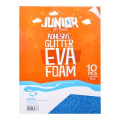 Dekorační pěna A4 EVA 10 ks modrá samolepicí glitter 2,0 mm