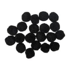 Dekorační pompony 2 cm černé - sada 20 ks