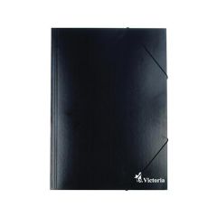 VICTORIA  Deska s gumičkou, kartonová A4, VICTORIA, černá