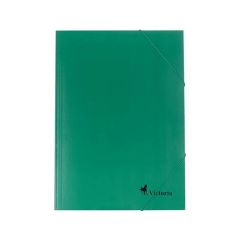 VICTORIA  Deska s gumičkou, kartonová A4, VICTORIA, zelená
