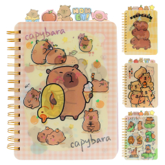 Dětský spirálový zápisník, 120 listů - Capybara (mix vzorů)