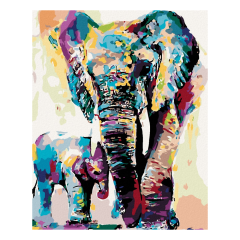 zuty  Diamantové malování (bez rámu) - Malovaní sloni